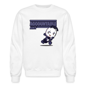Accountable Ant Character Comfort Adult Crewneck Sweatshirt - white