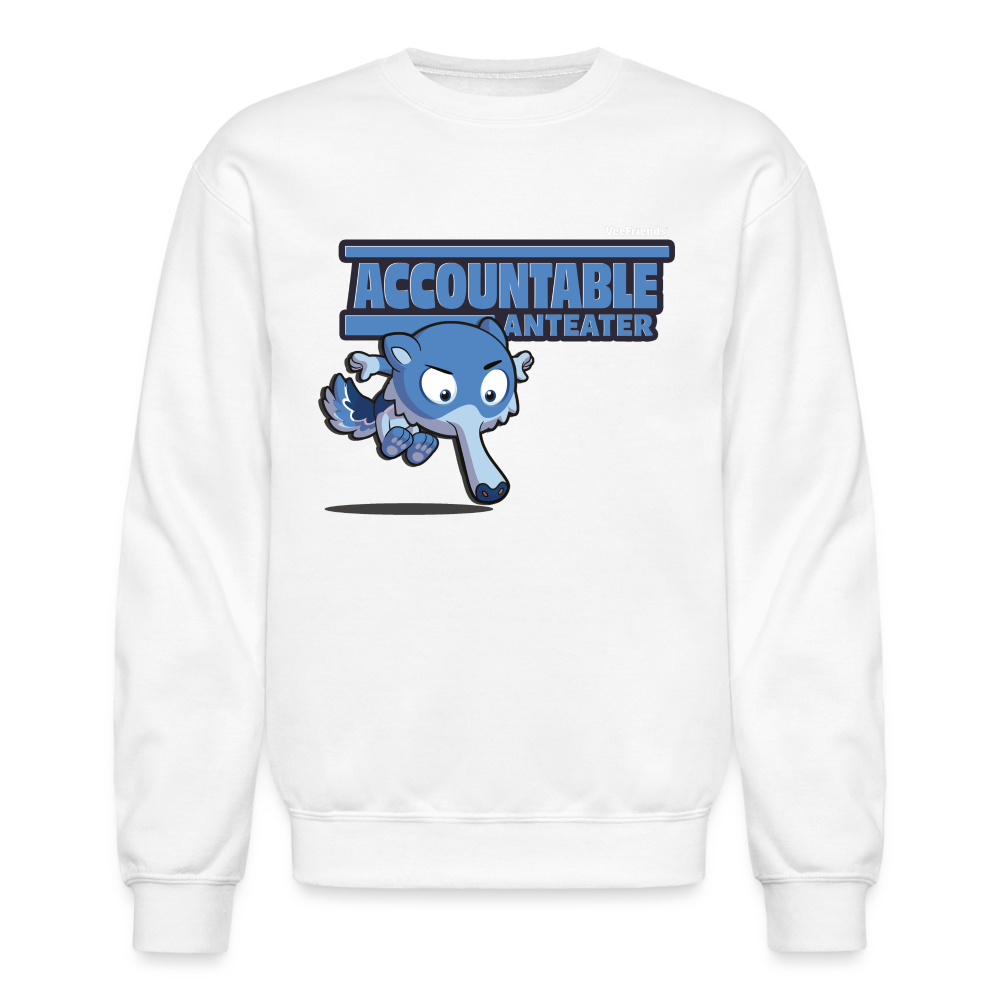 Accountable Anteater Character Comfort Adult Crewneck Sweatshirt - white