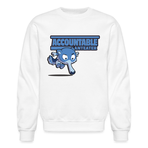 Accountable Anteater Character Comfort Adult Crewneck Sweatshirt - white
