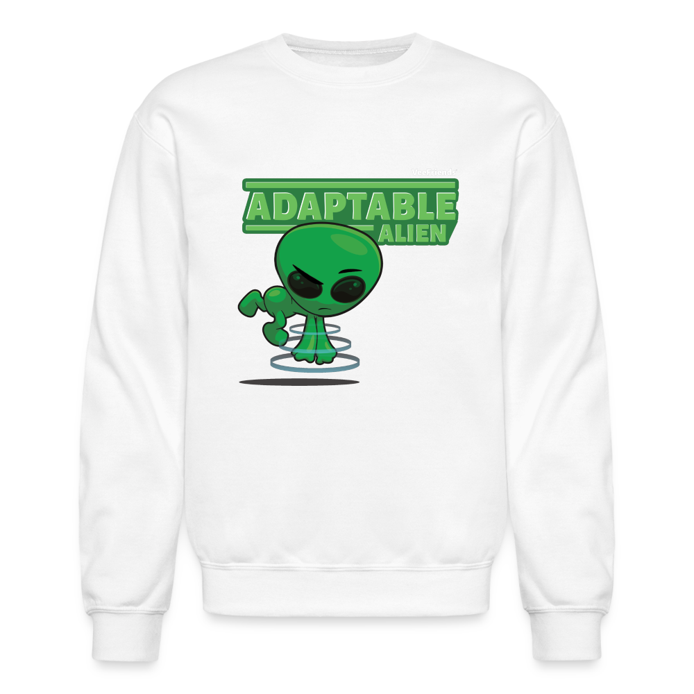 Adaptable Alien Character Comfort Adult Crewneck Sweatshirt - white