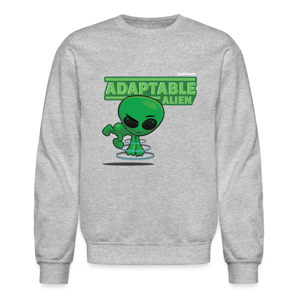 Adaptable Alien Character Comfort Adult Crewneck Sweatshirt - heather gray