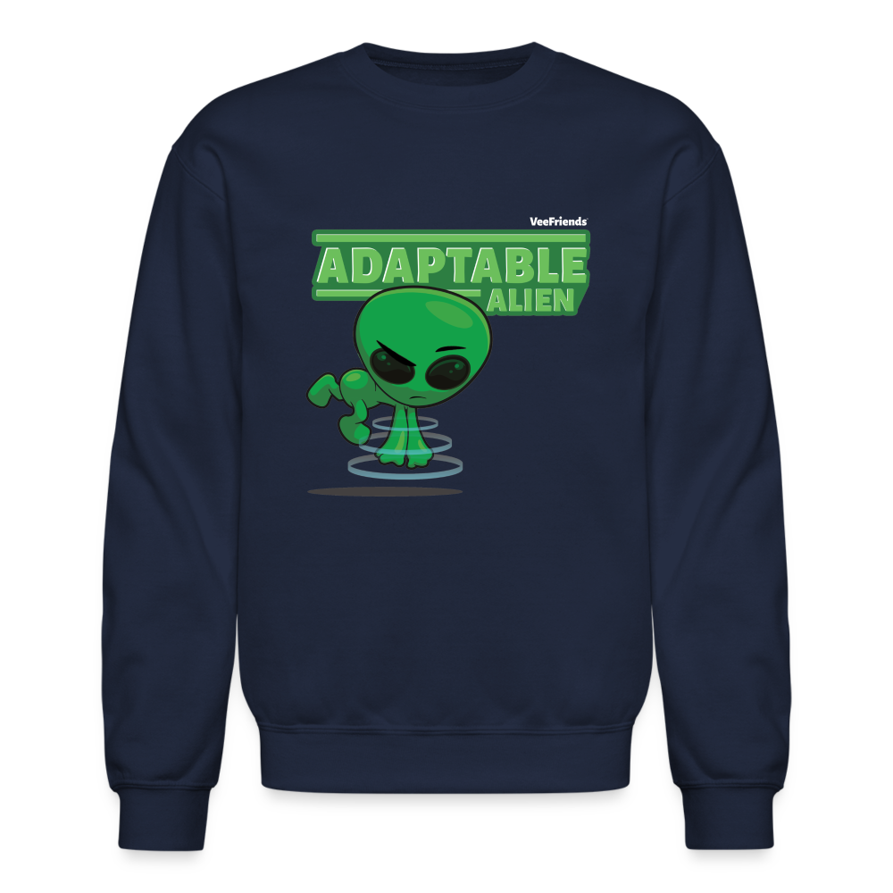 Adaptable Alien Character Comfort Adult Crewneck Sweatshirt - navy