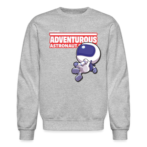 Adventurous Astronaut Character Comfort Adult Crewneck Sweatshirt - heather gray