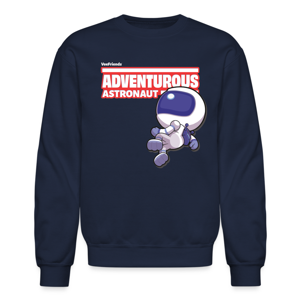 Adventurous Astronaut Character Comfort Adult Crewneck Sweatshirt - navy