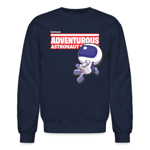 Adventurous Astronaut Character Comfort Adult Crewneck Sweatshirt - navy