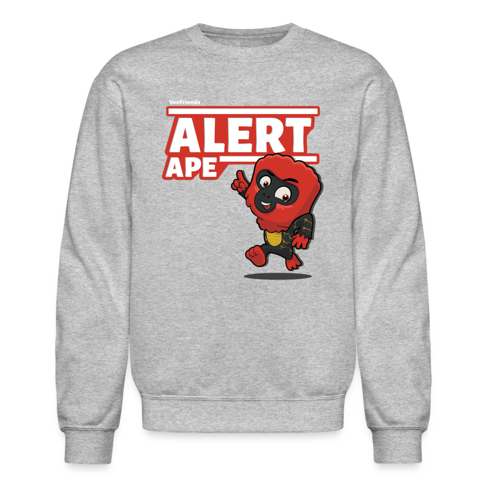 Alert Ape Character Comfort Adult Crewneck Sweatshirt - heather gray