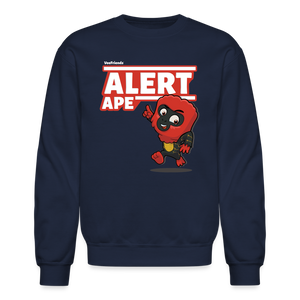 Alert Ape Character Comfort Adult Crewneck Sweatshirt - navy