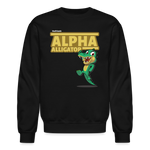 Alpha Alligator Character Comfort Adult Crewneck Sweatshirt - black