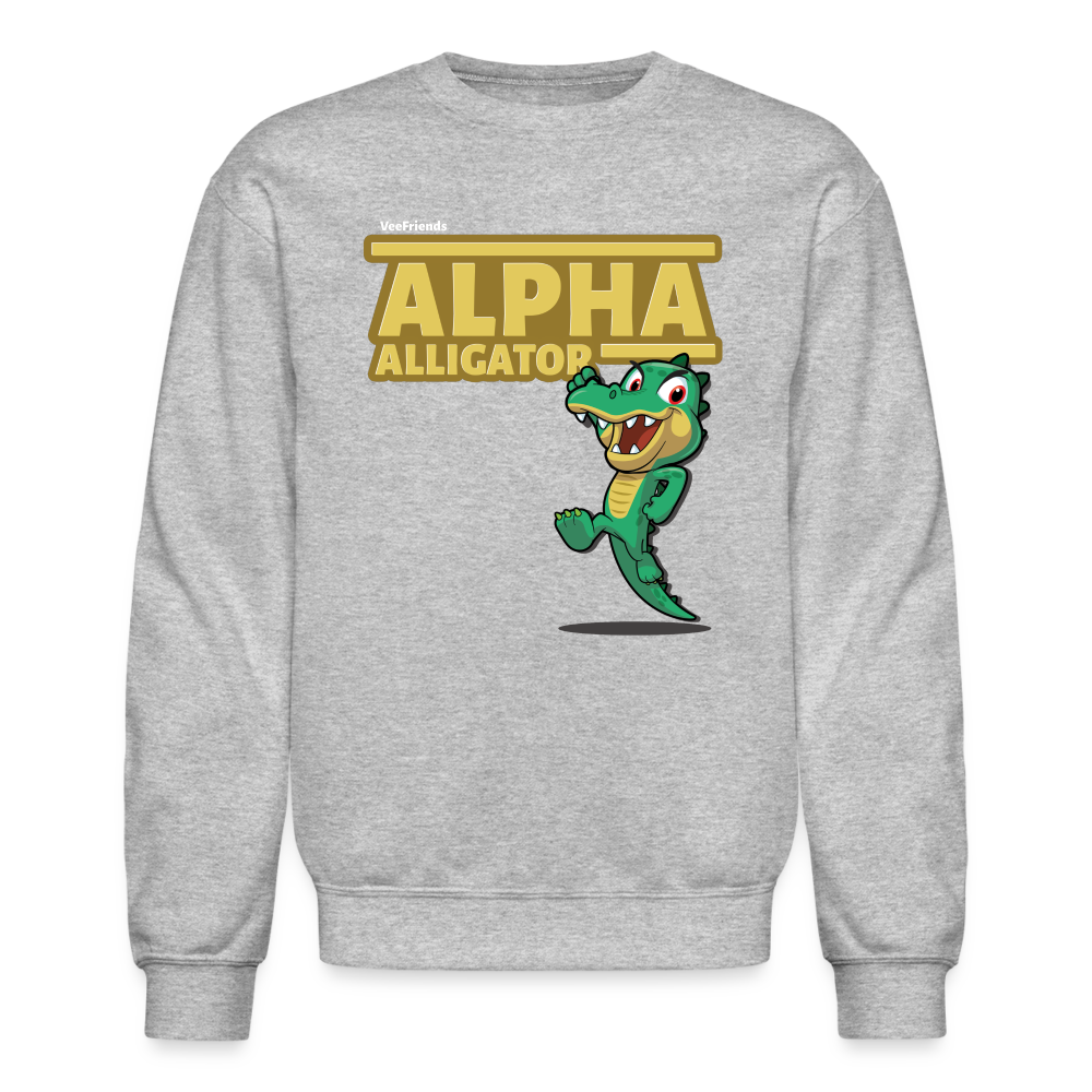 Alpha Alligator Character Comfort Adult Crewneck Sweatshirt - heather gray