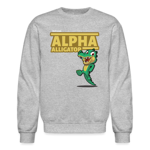 Alpha Alligator Character Comfort Adult Crewneck Sweatshirt - heather gray