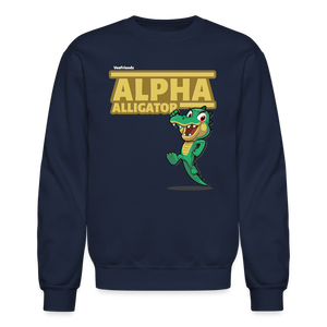 Alpha Alligator Character Comfort Adult Crewneck Sweatshirt - navy