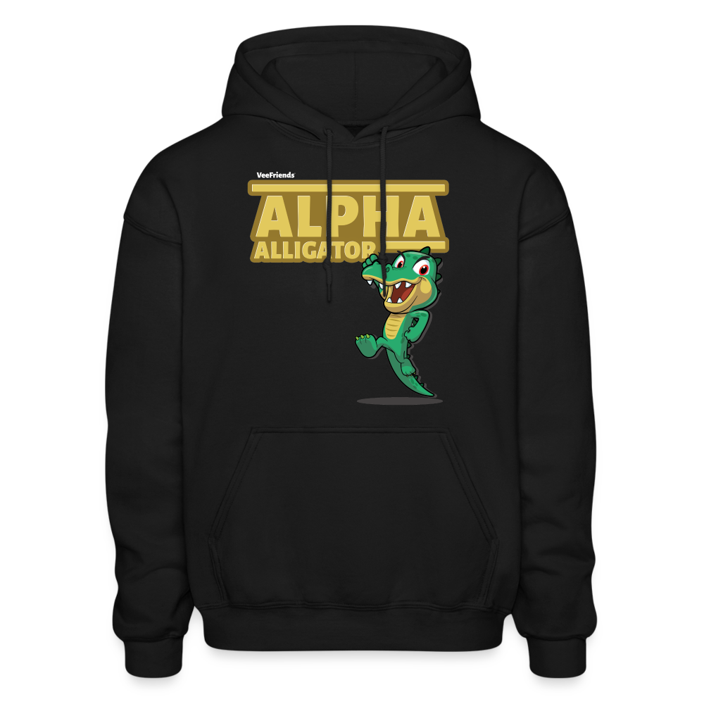 Alpha Alligator Character Comfort Adult Hoodie - black