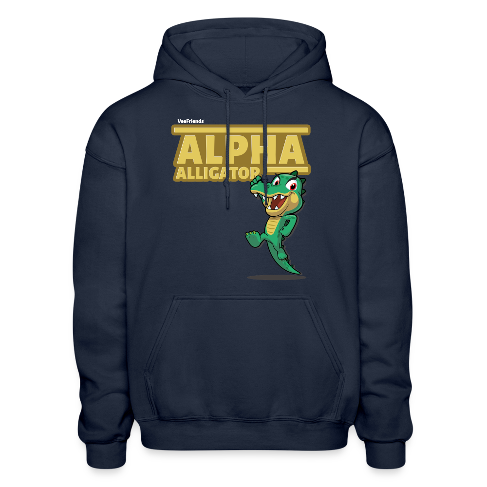 Alpha Alligator Character Comfort Adult Hoodie - navy