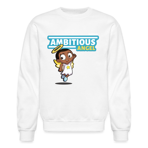 Ambitious Angel Character Comfort Adult Crewneck Sweatshirt - white