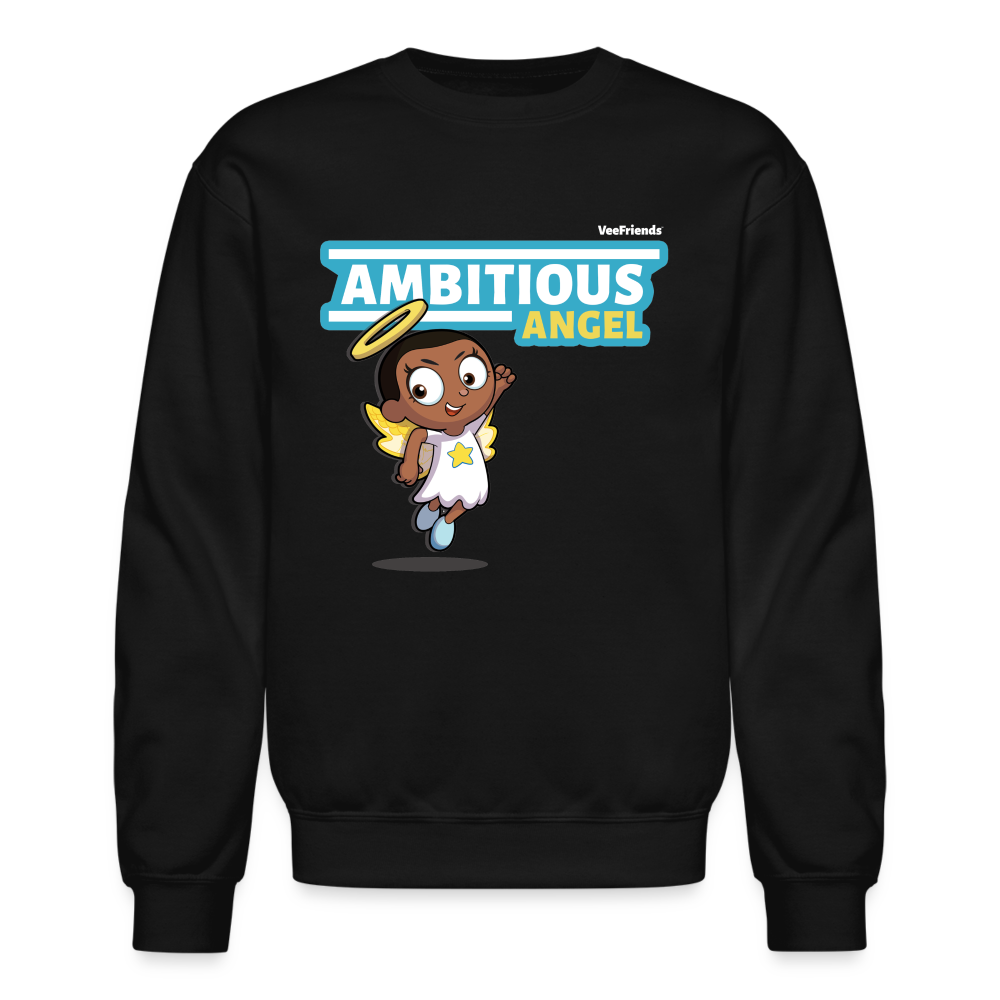 Ambitious Angel Character Comfort Adult Crewneck Sweatshirt - black