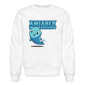 
            
                Load image into Gallery viewer, Amiable Anchovy Character Comfort Adult Crewneck Sweatshirt - white
            
        