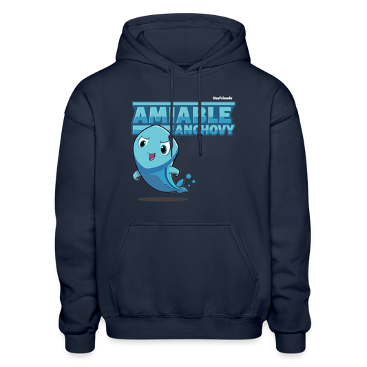 Amiable Anchovy Character Comfort Adult Hoodie - navy