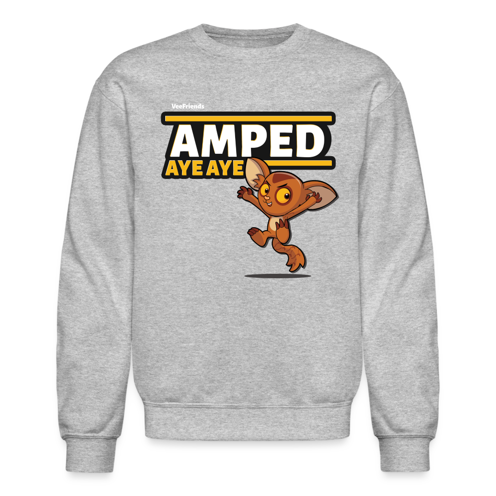 Amped Aye Aye Character Comfort Adult Crewneck Sweatshirt - heather gray