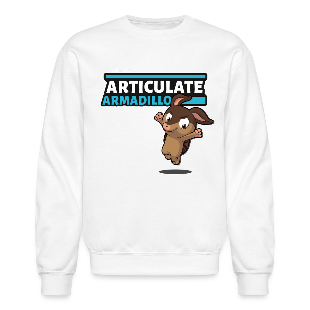 Articulate Armadillo Character Comfort Adult Crewneck Sweatshirt - white