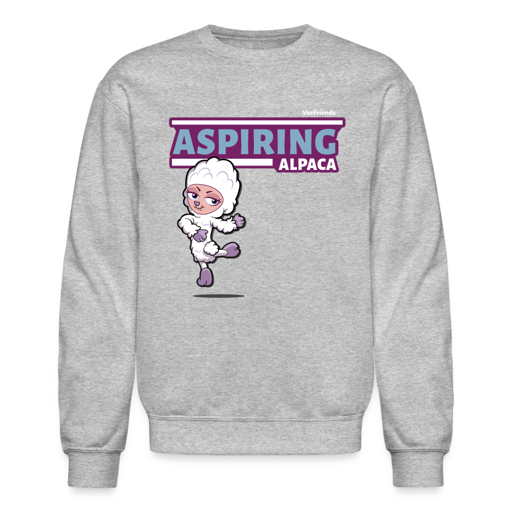 Aspiring Alpaca Character Comfort Adult Crewneck Sweatshirt - heather gray