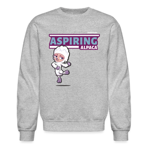 Aspiring Alpaca Character Comfort Adult Crewneck Sweatshirt - heather gray