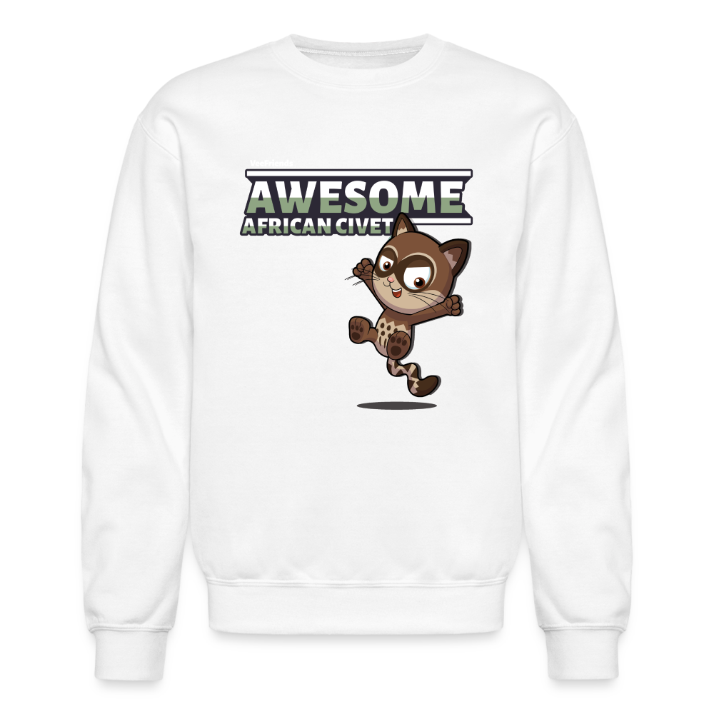 
            
                Load image into Gallery viewer, Awesome African Civet Character Comfort Adult Crewneck Sweatshirt - white
            
        