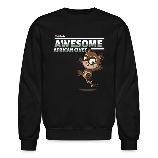 Awesome African Civet Character Comfort Adult Crewneck Sweatshirt - black