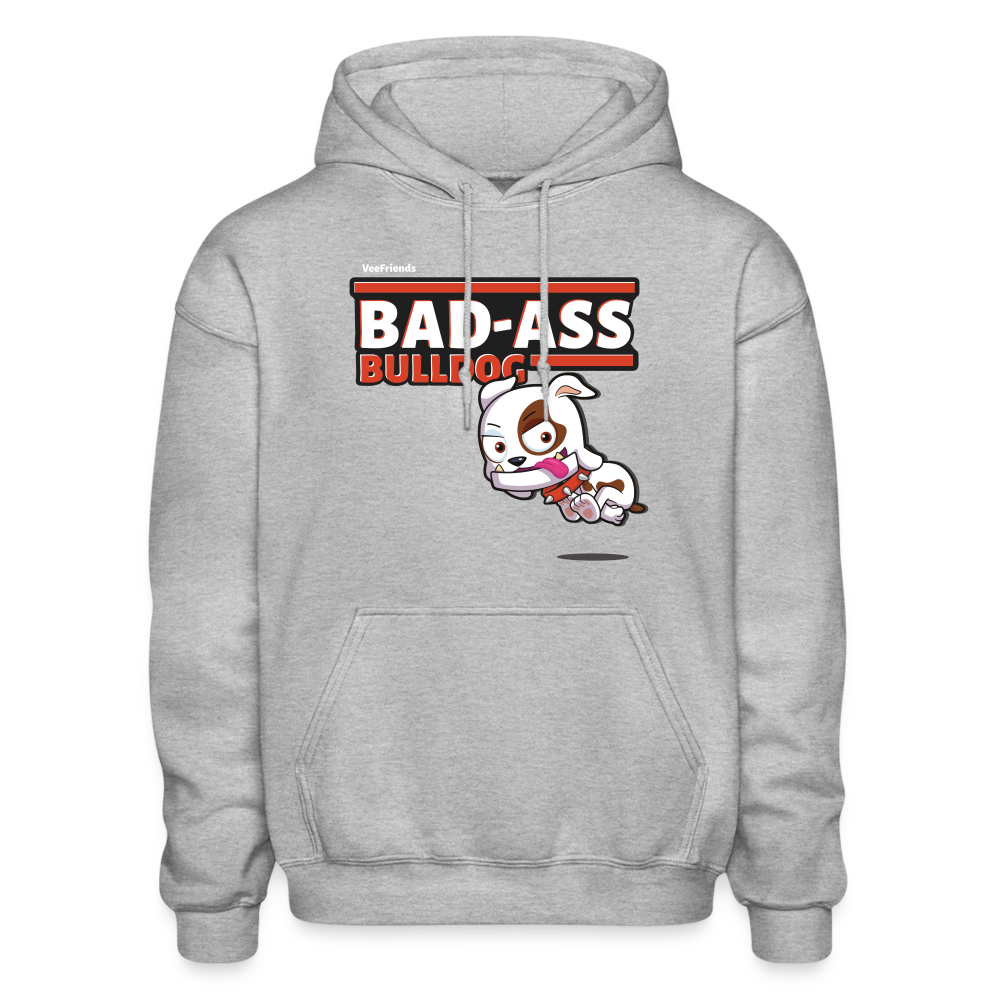 Bad-Ass Bulldog Character Comfort Adult Hoodie - heather gray