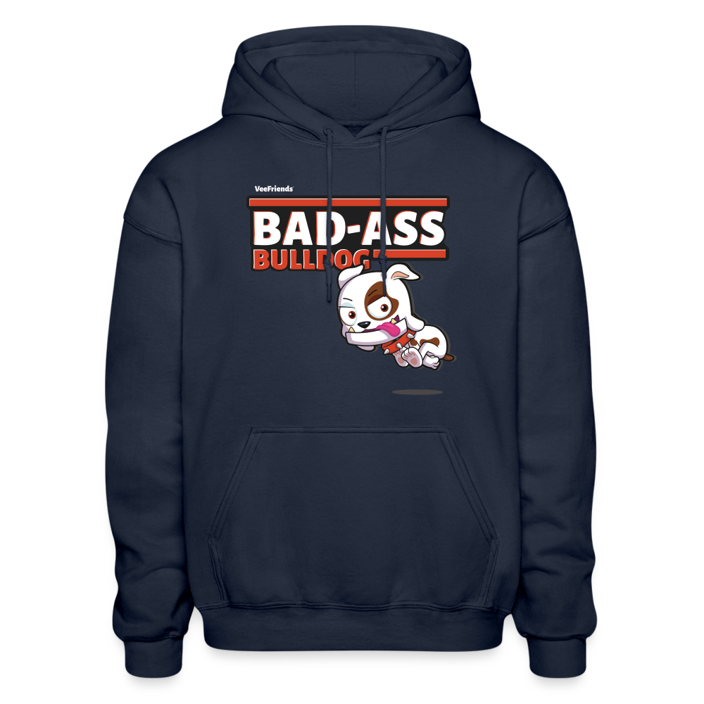 Bad-Ass Bulldog Character Comfort Adult Hoodie - navy