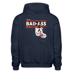 Bad-Ass Bulldog Character Comfort Adult Hoodie - navy