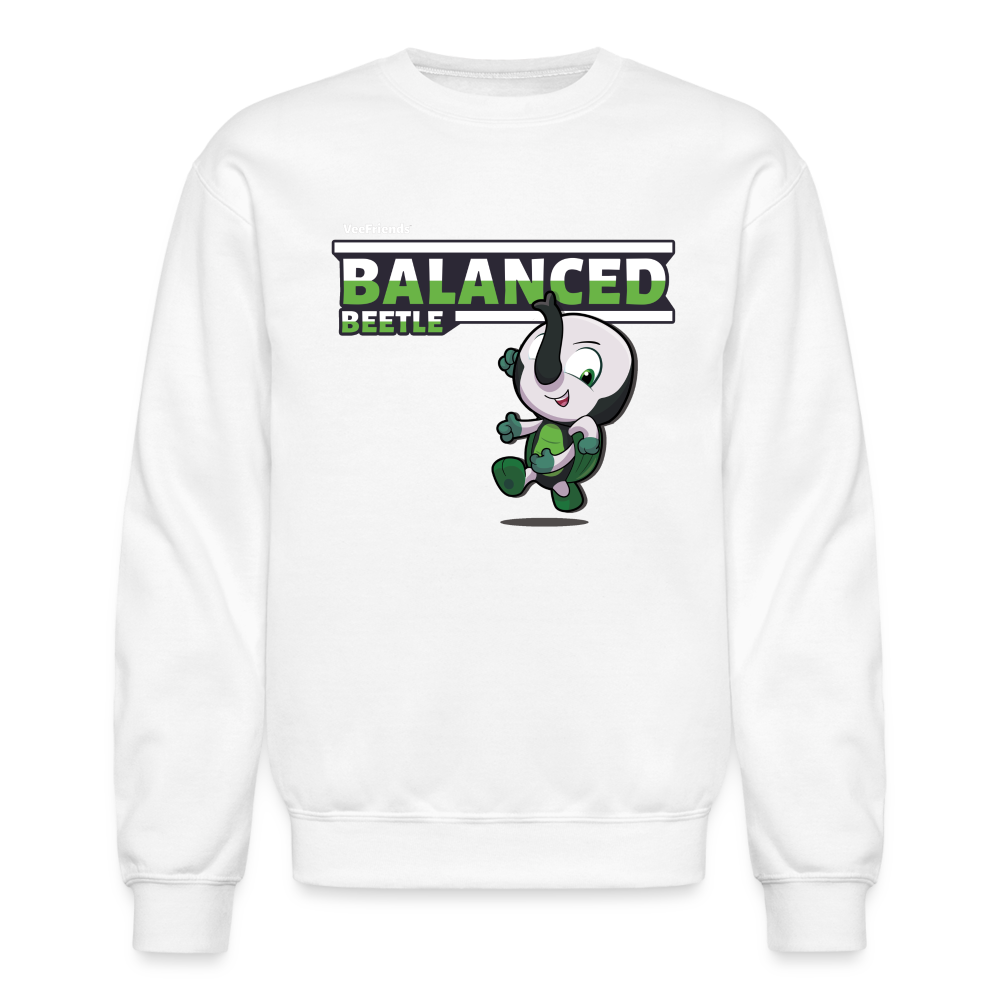 Balanced Beetle Character Comfort Adult Crewneck Sweatshirt - white