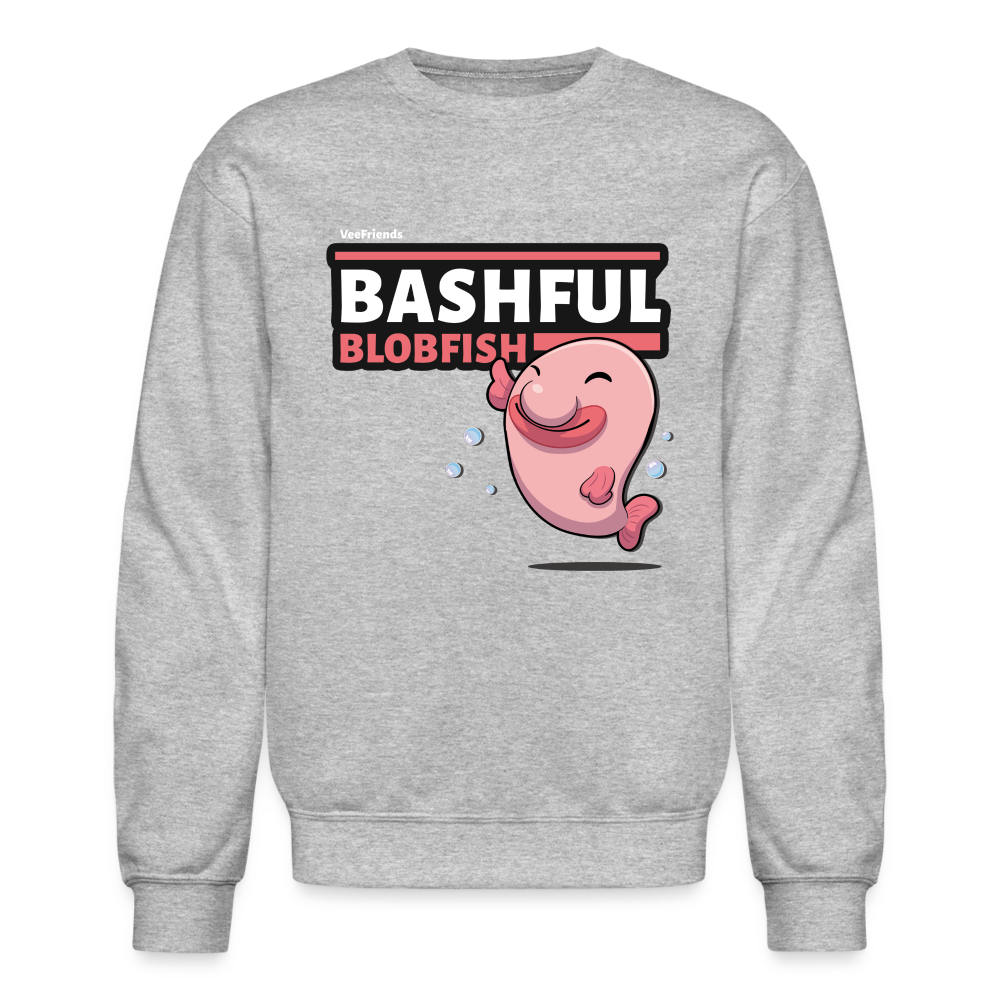 Bashful Blobfish Character Comfort Adult Crewneck Sweatshirt - heather gray