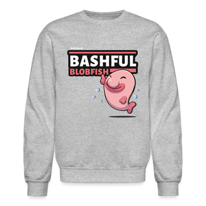 Bashful Blobfish Character Comfort Adult Crewneck Sweatshirt - heather gray