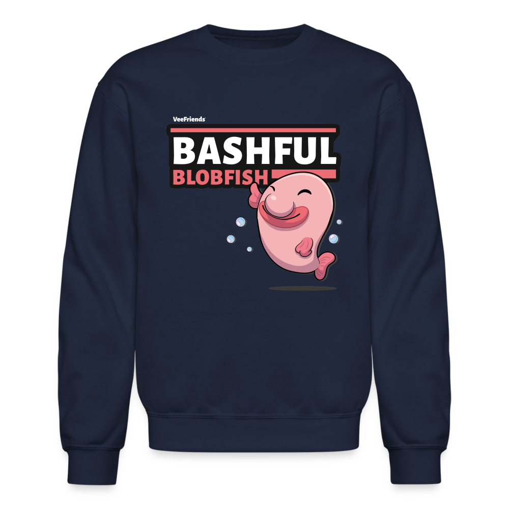 
            
                Load image into Gallery viewer, Bashful Blobfish Character Comfort Adult Crewneck Sweatshirt - navy
            
        