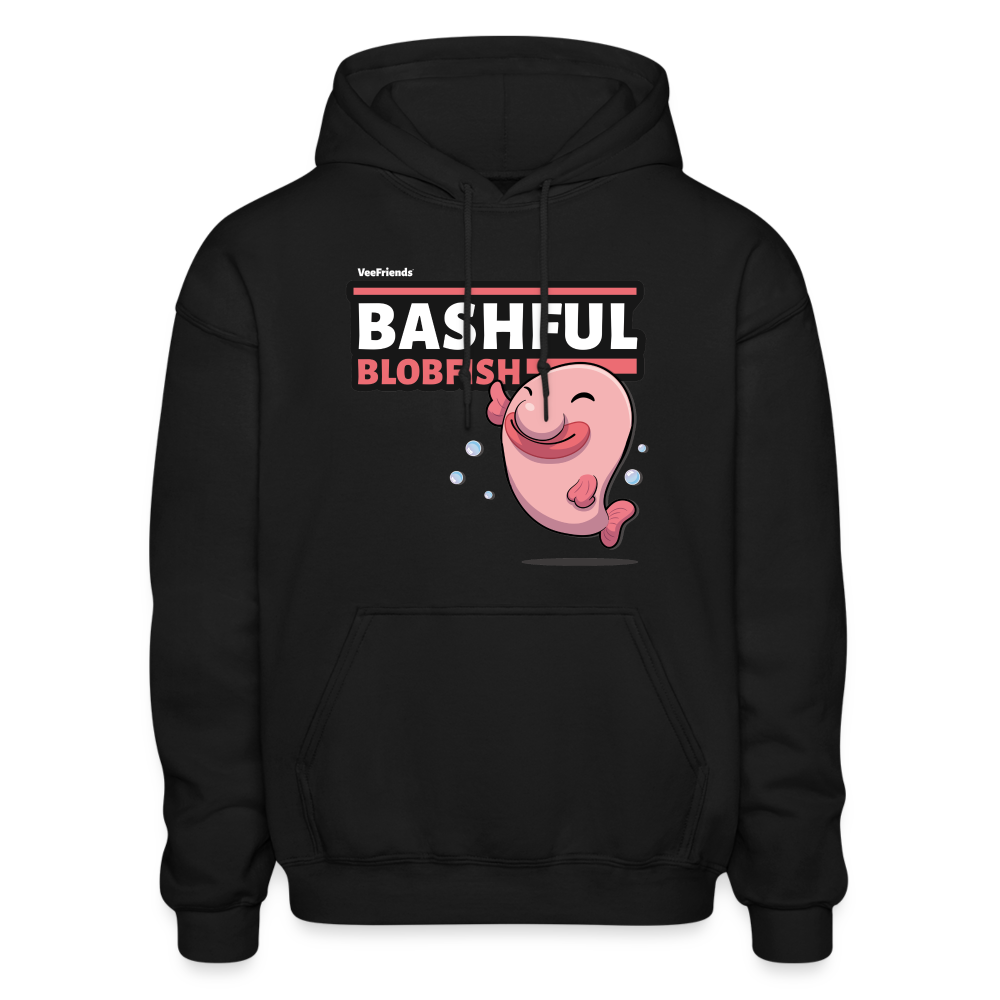 Bashful Blobfish Character Comfort Adult Hoodie - black