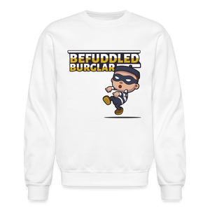 Befuddled Burglar Character Comfort Adult Crewneck Sweatshirt - white