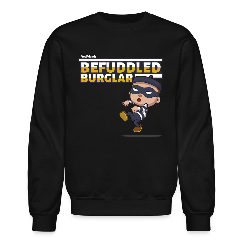 Befuddled Burglar Character Comfort Adult Crewneck Sweatshirt - black