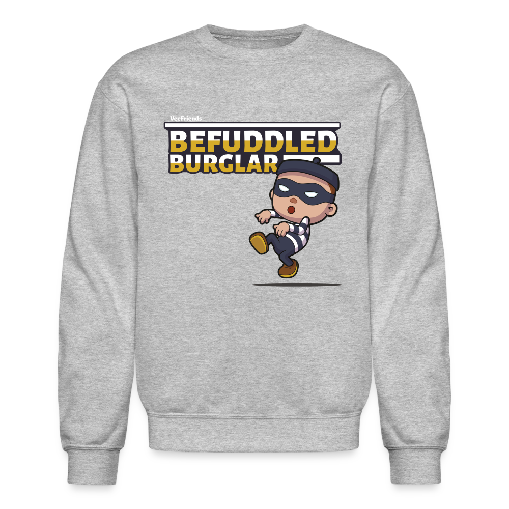 Befuddled Burglar Character Comfort Adult Crewneck Sweatshirt - heather gray