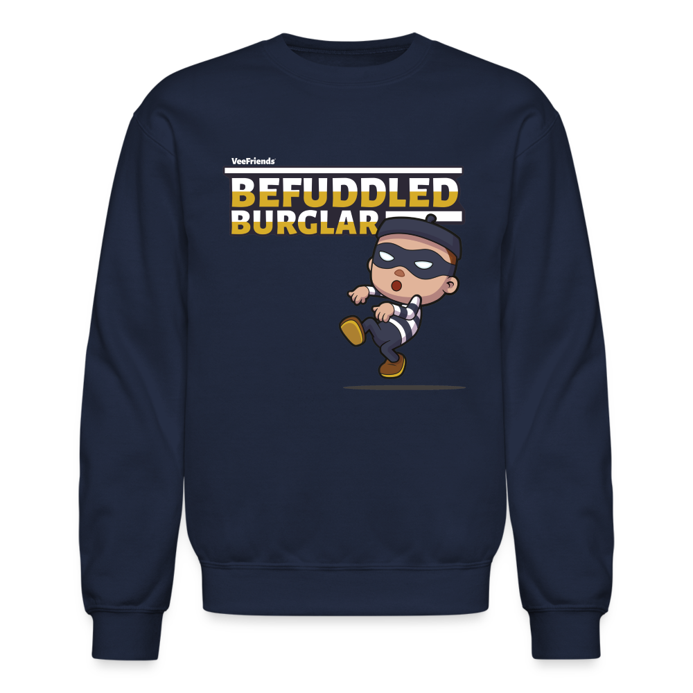 Befuddled Burglar Character Comfort Adult Crewneck Sweatshirt - navy