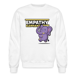 Empathy Elephant Character Comfort Adult Crewneck Sweatshirt - white