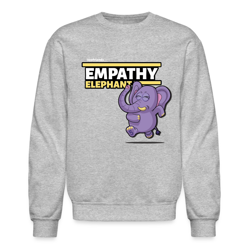 Empathy Elephant Character Comfort Adult Crewneck Sweatshirt - heather gray