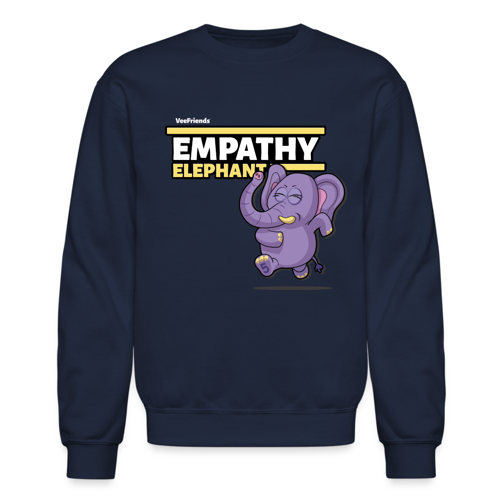 Empathy Elephant Character Comfort Adult Crewneck Sweatshirt - navy