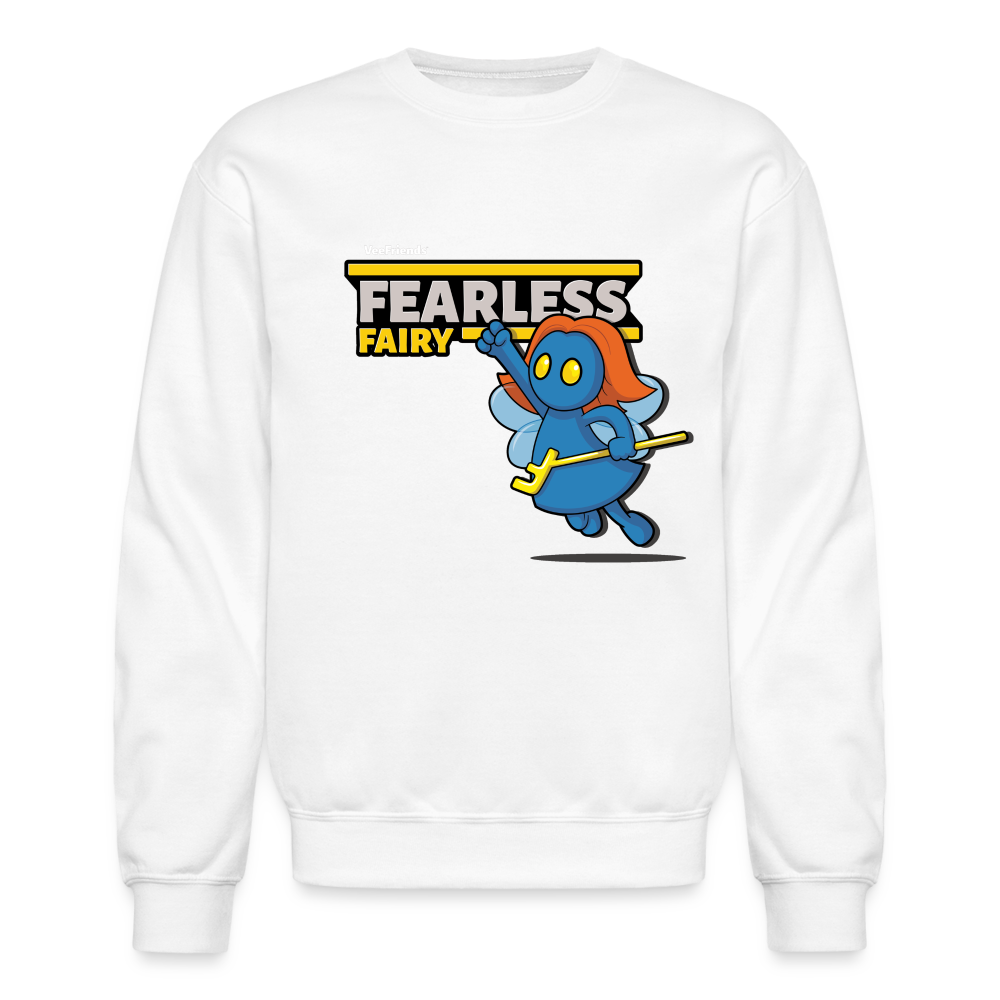 Fearless Fairy Character Comfort Adult Crewneck Sweatshirt - white