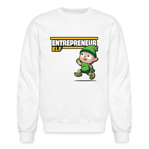 Entrepreneur Elf Character Comfort Adult Crewneck Sweatshirt - white