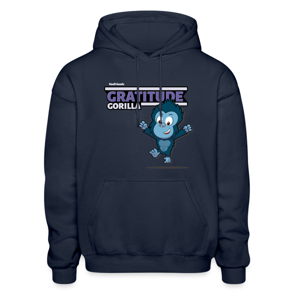 Gratitude Gorilla Character Comfort Adult Hoodie - navy