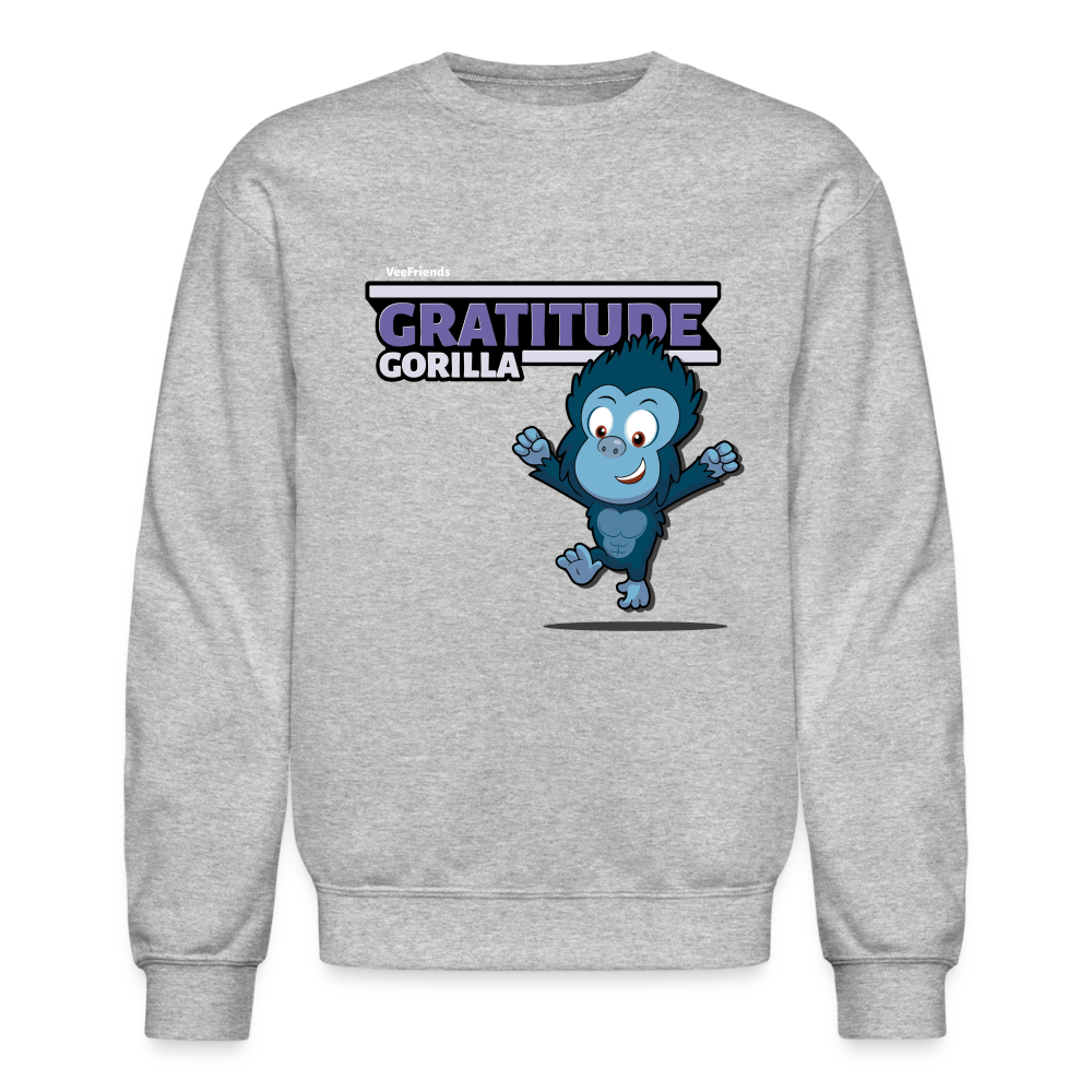 Gratitude Gorilla Character Comfort Adult Crewneck Sweatshirt - heather gray