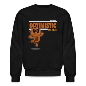 Optimistic Otter Character Comfort Adult Crewneck Sweatshirt - black