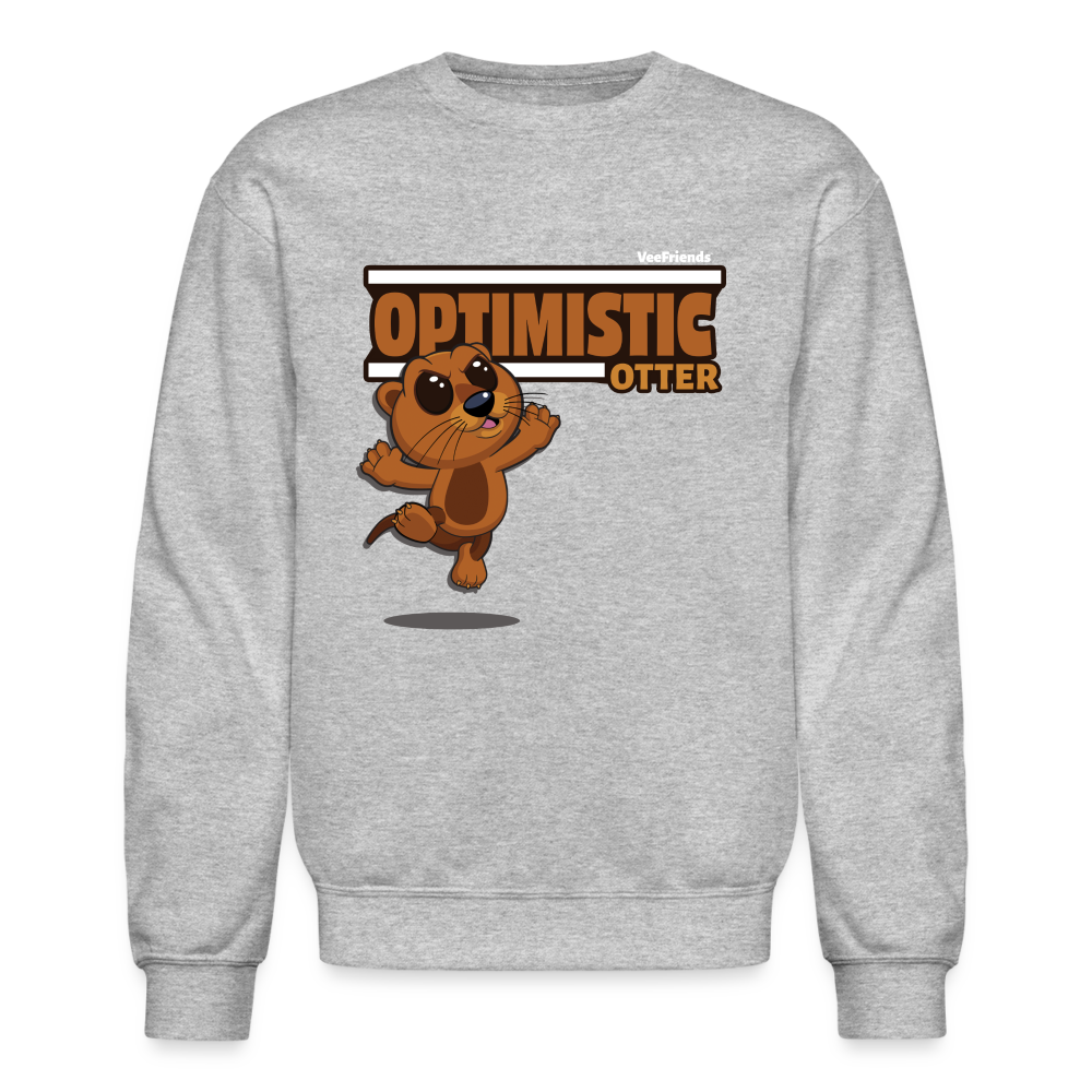 Optimistic Otter Character Comfort Adult Crewneck Sweatshirt - heather gray