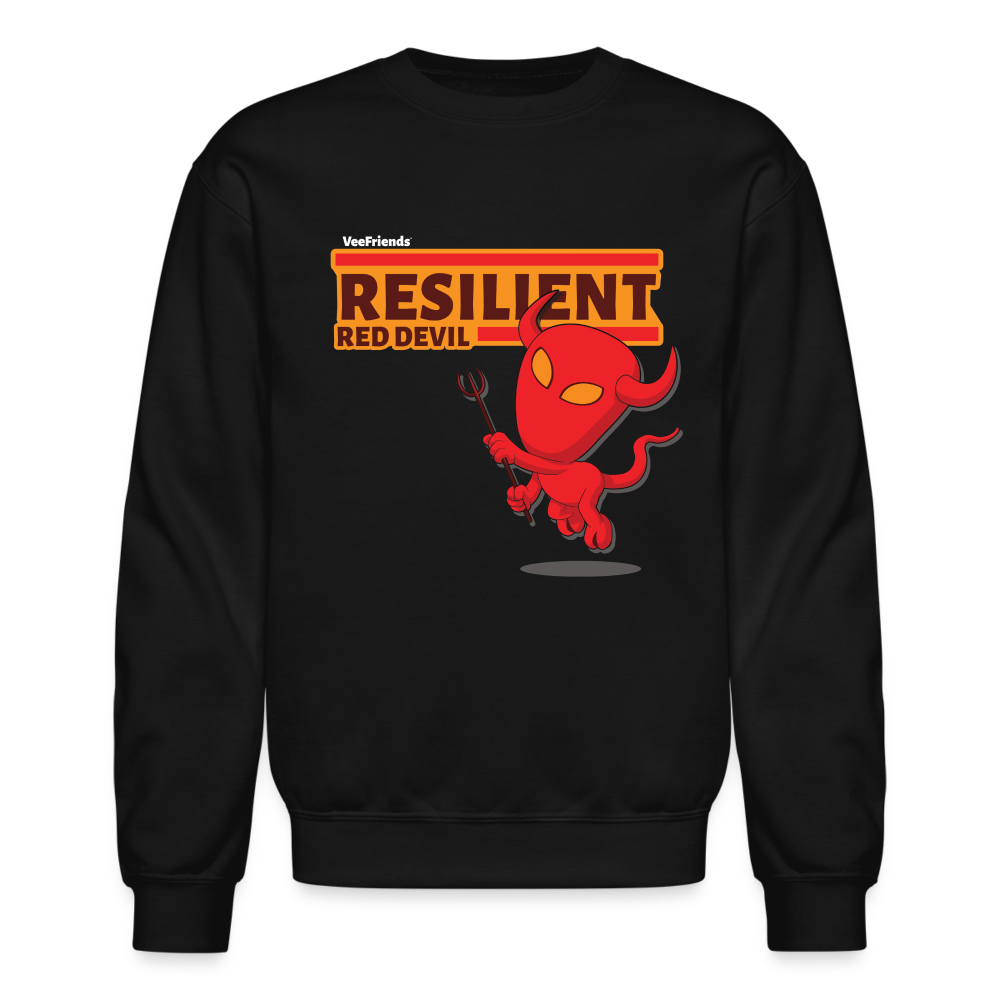 Resilient Red Devil Character Comfort Adult Crewneck Sweatshirt - black