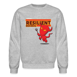 Resilient Red Devil Character Comfort Adult Crewneck Sweatshirt - heather gray